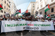 Demonstration Organized By Muslims In Rome In Support Of The Palestinian Population Of Gaza.