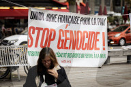 Demonstration In Support Of The International Flotilla Breaking The Illegal Blockade Of Gaza At The Place Bastille In Paris