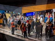 Visitors At Hackerbruecke Station After Oktoberfest