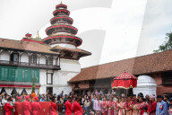 Fulpati Celebration During Dashain Festival In Nepal
