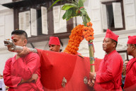 Fulpati Celebration During Dashain Festival In Nepal