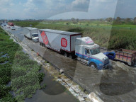 Laguna Overflows On Highway Located 70 Km From Mexico City