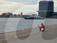 Ferries On The IJ Near Amsterdam Centraal