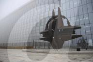 NATO headquarters in fog Brussels