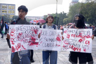 Demonstration Marking The 57th Anniversary Of The Tlatelolco Massacre