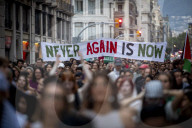 Demonstration In Barcelona Supporting Global Sumud Flotilla And Palestine