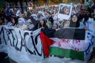 Demonstration In Barcelona Supporting Global Sumud Flotilla And Palestine