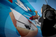 Gaza mural in support of aid Flotilla