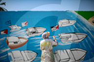 Gaza mural in support of aid Flotilla