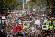 Demonstration In Barcelona Supporting Gaza And Palestine