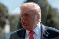 President Donald Trump Takes Questions From The White House Press As He Boards His Helicopter For A Flight To Norfolk, VA On October 5, 2025. 