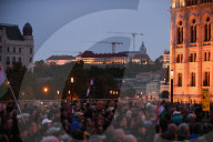 Protestors Gather In Budapest, Hungary On October 5th After Police Searched The Home Of An Activist