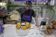 Making Pulque With Marigold Flowers On The Eve Of The Day Of The Dead In Mexico