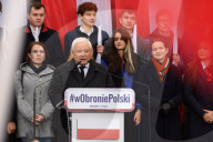 Rally Against Illegal Immigration And Mercosur In Warsaw.