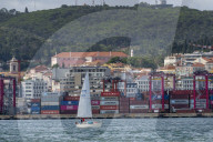 Navigation On The Tejo River In Lisbon.