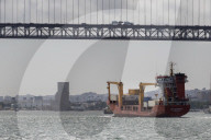 Navigation On The Tejo River In Lisbon.