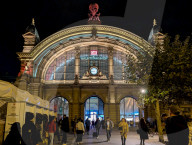 Exterior Frankfurt Central Station At Night