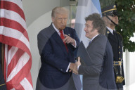 DC: Presidents Trump and Milei  hold a White House arriving