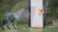 Military robot dog ready for the battlefield