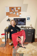 Chris Kraus at her home in Los Angeles, California.