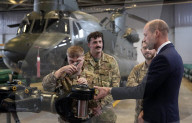 Prince William &  Crown Prince Hussein of Jordan at RAF Benson