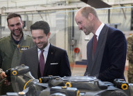 Prince William &  Crown Prince Hussein of Jordan at RAF Benson