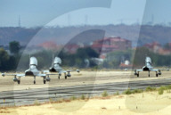 Activity at the Torrejon de Ardoz military base on the occasion of the National Day of Spain parade in Madrid