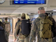 German Soldiers At Railway Station