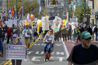 Thousands March Against Administration's Policies during NO KINGS Rally in Philadelphia, PA