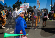 Americans protest authoritarian Trump