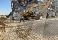 Gazans searching for bodies of Israeli hostages