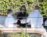 PREMIUM EXCLUSIVE: *PREMIUM-EXCLUSIVE* *MUST CALL FOR FEES*?It's Family Time for the American actress Anne Hathaway relaxing after filming 'The Devil Wears Prada 2' out in Portofino.