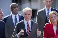 US Senate Majority Leader John Thune (R-SD) Speaks To The Media Outside The West Wing Of The White House