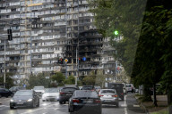 Damaged Residential Building After A Russian Strike In Kyiv, Ukraine