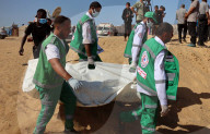 Bodies of Unidentified Palestinians Buried in Mass Grave in Deir Al-Balah, Gaza
