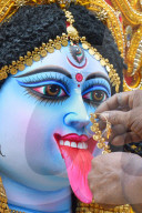 Goddess Kali worshiped at Diwali