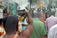 Goddess Kali worshiped at Diwali