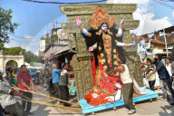 Goddess Kali worshiped at Diwali