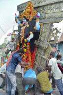 Goddess Kali worshiped at Diwali