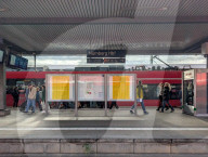 Departure Schedule Display At German Railway Station
