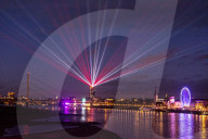 Klaus Gendrung Laser Show Of " Comet Of Europe" In Duesseldorf