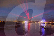 Klaus Gendrung Laser Show Of " Comet Of Europe" In Duesseldorf