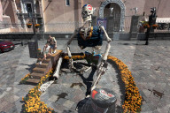 Monumental Cardboard Catrinas Exhibition For Dia De Muertos Celebrations