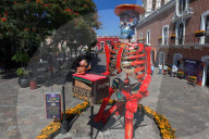 Monumental Cardboard Catrinas Exhibition For Dia De Muertos Celebrations
