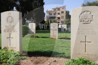 Graves Of World War Soldiers At The British War Cemetery In Damascus, Syria