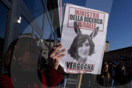 Protest Against The Presence Of Foreign Minister Antonio Tajani And Minister Bernini