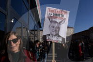 Protest Against The Presence Of Foreign Minister Antonio Tajani And Minister Bernini