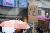 Protest Against Chancellor Merz " StadtBild" In Bonn