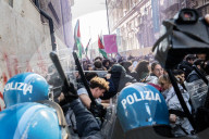 Protest Against Antonio Tajani In Turin