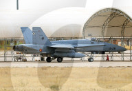 Activity at the Torrejon de Ardoz military base on the occasion of the National Day of Spain parade in Madrid